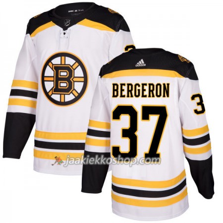 Miehille NHL Boston Bruins Pelipaita Patrice Bergeron 37 Adidas 2017-2018 Valkoinen Authentic